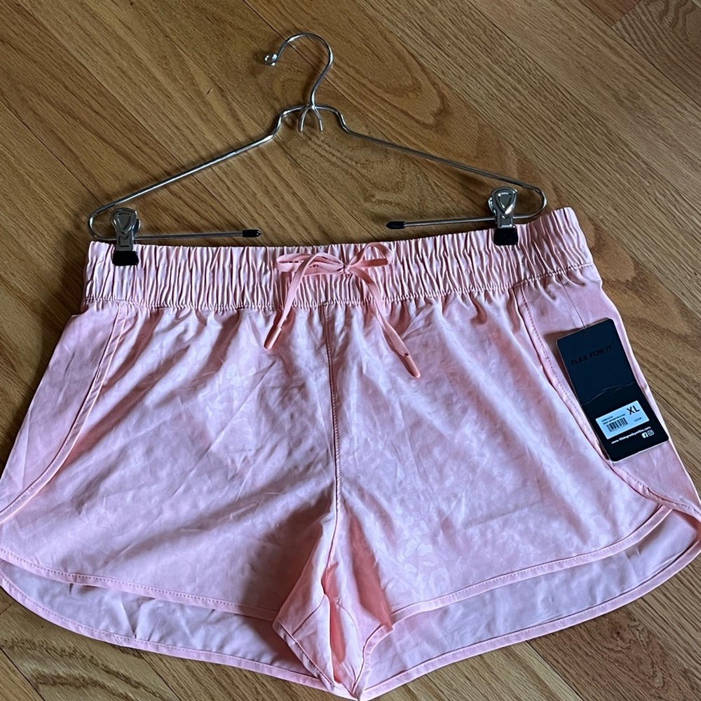 New Womens Size XL Running Shorts with Built in Briefs and Drawsteing Waist